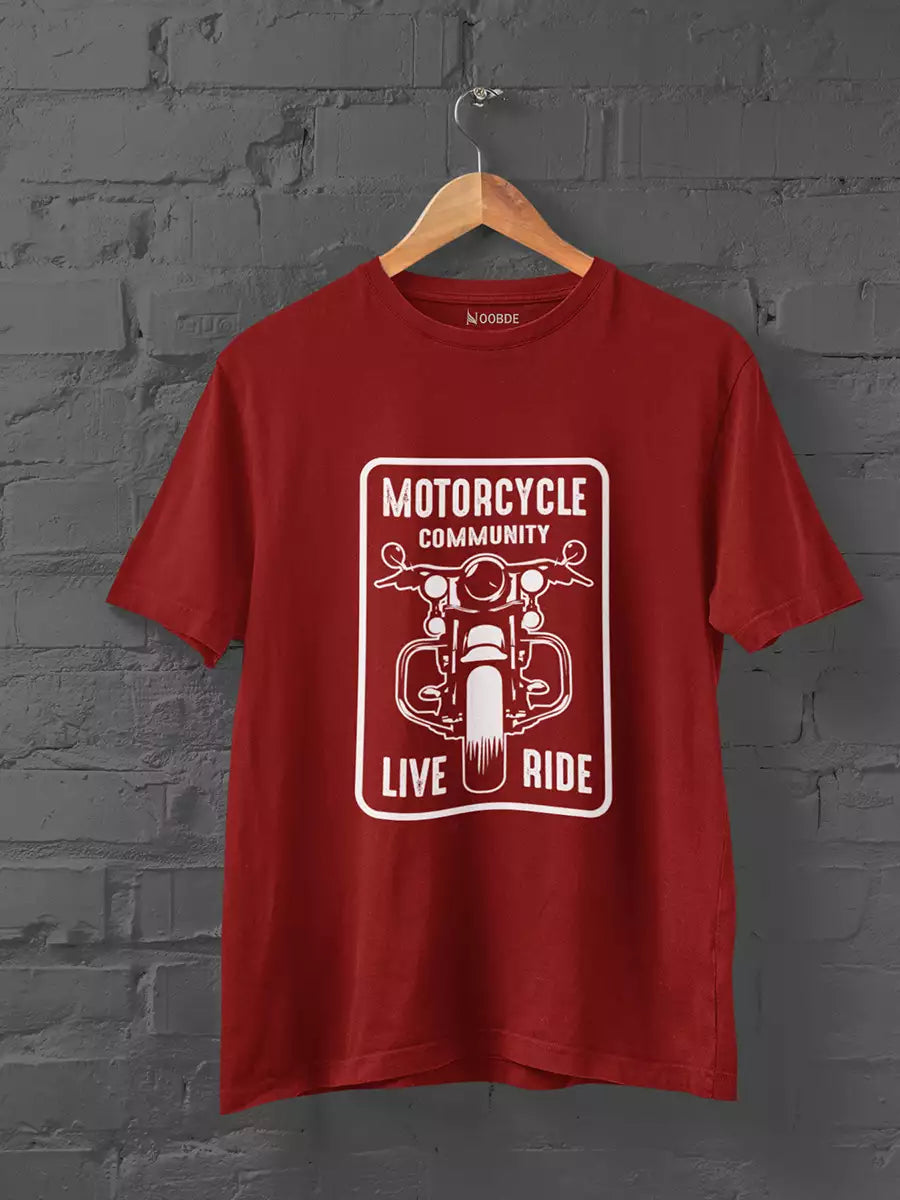 red Motorcycle Community T-Shirt for Men